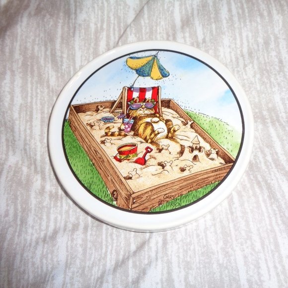 SET Of 4 Gary Patterson Clay Design Cat Coasters - Picture 8 of 9